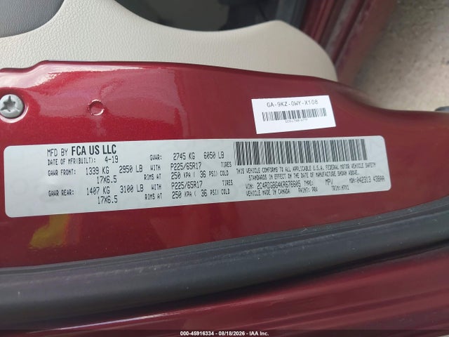 Продажа на аукционе авто 2019 Dodge Grand Caravan Se, vin: 2C4RDGBG4KR676605, номер лота: 45916334