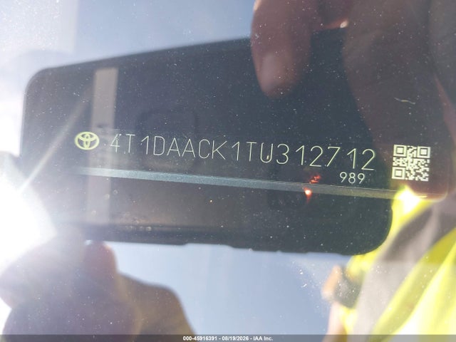 Aukcja sprzedaży 2026 Toyota Camry Xle, vin: 4T1DAACK1TU312712, numer aukcji: 45916391