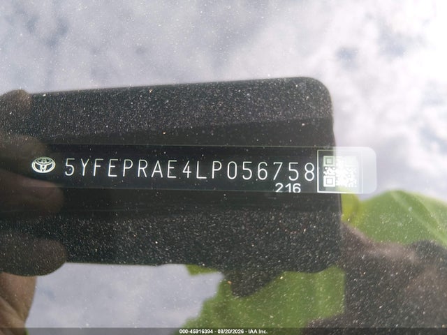 Продажа на аукционе авто 2020 Toyota Corolla Le, vin: 5YFEPRAE4LP056758, номер лота: 45916394