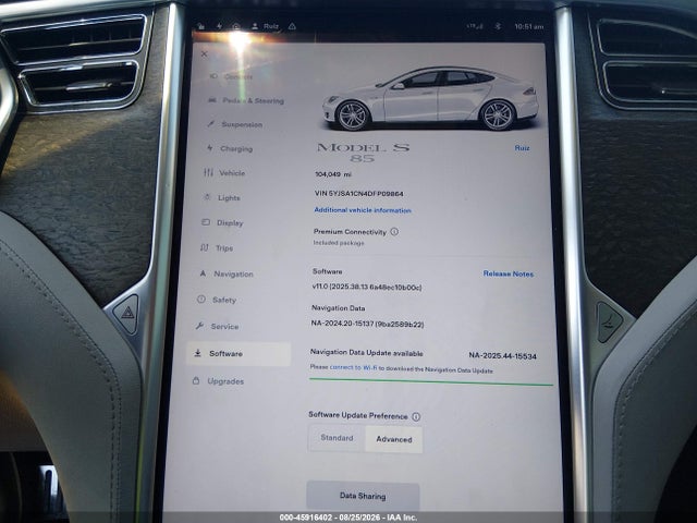 Aukcja sprzedaży 2013 Tesla Model S, vin: 5YJSA1CN4DFP09864, numer aukcji: 45916402