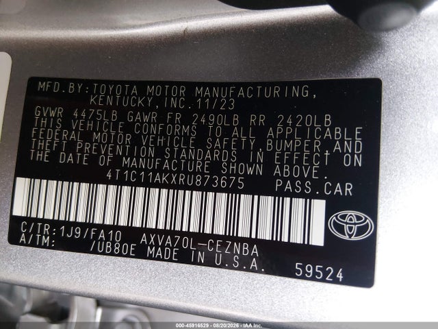Toyota CAMRY LE 2024 4T1C11AKXRU873675 Image 9