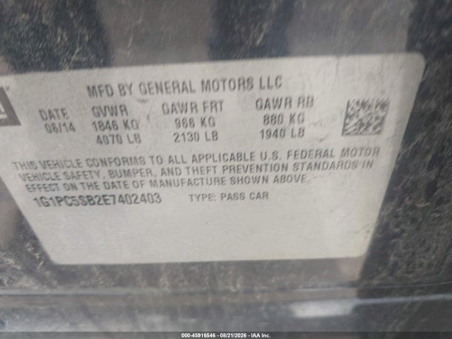 Chevrolet Cruze 1lt Auto 2014 1G1PC5SB2E7402403 Image 9