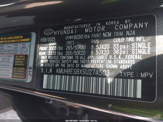 Aukcja sprzedaży 2025 Genesis Gv80 2.5t Advanced Awd, vin: KMUHBESBXSU274503, numer aukcji: 45916655