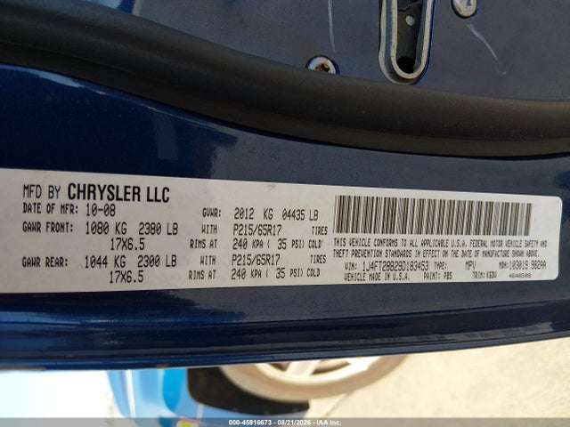 2009 Jeep Patriot Sport მანქანა იყიდება აუქციონზე, vin: 1J4FT28B29D183453, აუქციონის ნომერი: 45916673