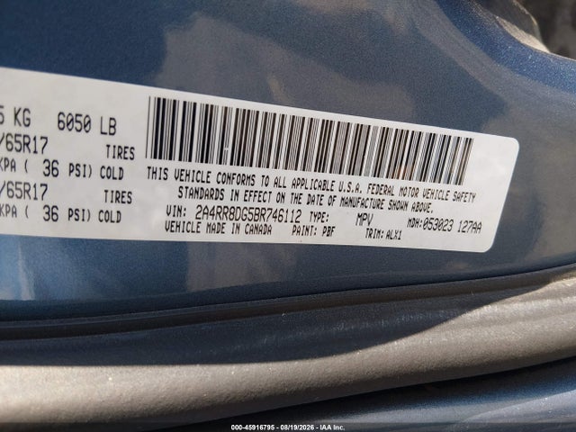 Продаж на аукціоні авто 2011 Chrysler Town & Country Touring-l, vin: 2A4RR8DG5BR746112, номер лоту: 45916795