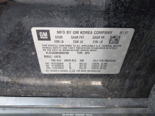 Продаж на аукціоні авто 2018 Buick Encore Preferred, vin: KL4CJASB8JB564106, номер лоту: 45916827