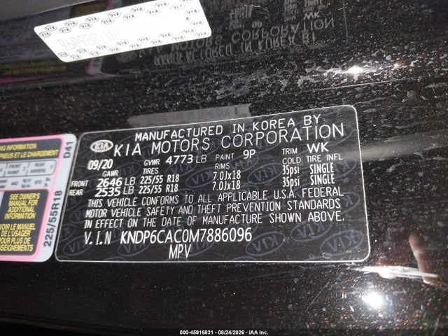 Продаж на аукціоні авто 2021 Kia Sportage S, vin: KNDP6CAC0M7886096, номер лоту: 45916831