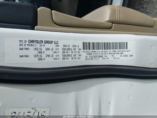 Aukcja sprzedaży 2015 Jeep Grand Cherokee Limited, vin: 1C4RJFBG9FC688069, numer aukcji: 45916912