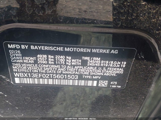Aukcja sprzedaży 2026 Bmw X1 M35i, vin: WBX13EF02T5601503, numer aukcji: 45917016