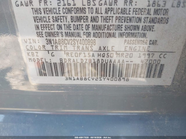 Nissan SENTRA SV 2025 3N1AB8CV2SY400898 Image 9