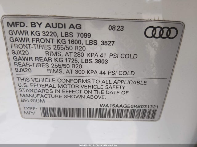 Audi Q8 E-tron Premium Plus Quattro 2024 WA15AAGE0RB031321 Image 9