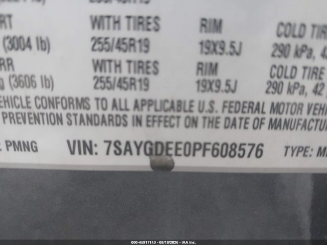 Продажа на аукционе авто 2023 Tesla Model Y Awd/long Range Dual Motor All-wheel Drive, vin: 7SAYGDEE0PF608576, номер лота: 45917140