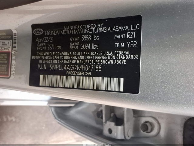 Aukcja sprzedaży 2021 Hyundai Elantra Se, vin: 5NPLL4AG2MH047188, numer aukcji: 45917189