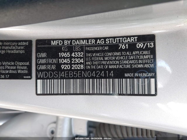 Mercedes-Benz CLA 250 2014 WDDSJ4EB5EN042414 Image 9