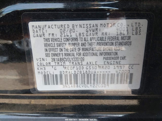 Nissan Sentra Sv Xtronic Cvt 2020 3N1AB8CV0LY220109 Image 9