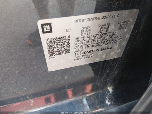 Chevrolet MALIBU LT 2019 1G1ZD5ST8KF145408 Image 9