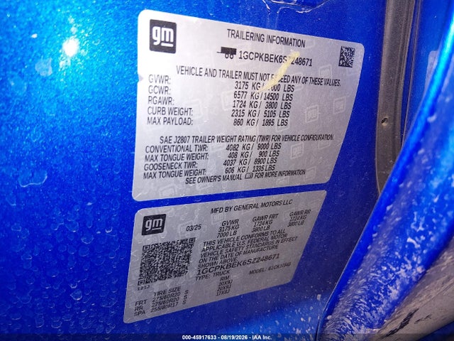 1GCPKBEK6SZ248671 Chevrolet Silverado 1500 4wd Short Bed Custom