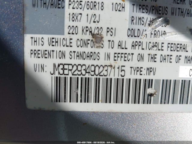 2009 Mazda Cx-7 Sport მანქანა იყიდება აუქციონზე, vin: JM3ER293490237115, აუქციონის ნომერი: 45917686