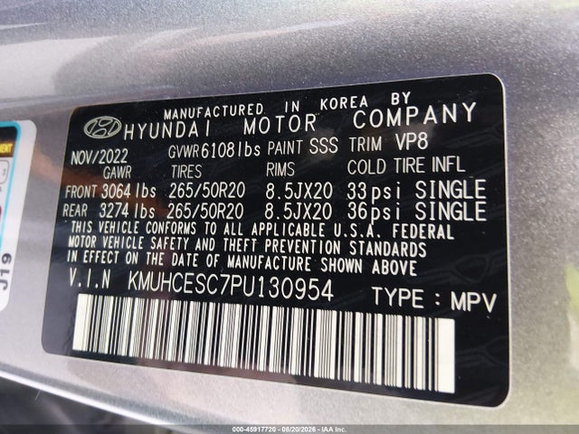 45917720 :رقم المزاد ، KMUHCESC7PU130954 vin ، 2023 Genesis Gv80 3.5t Awd مزاد بيع