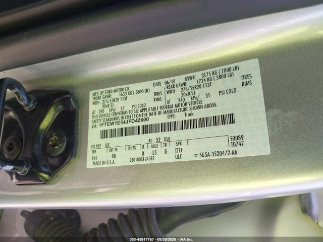 1FTEW1E54JFD42600 Ford F-150 Platinum