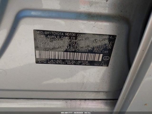 Aukcja sprzedaży 2015 Lexus Is 250, vin: JTHCF1D29F5020593, numer aukcji: 45917777