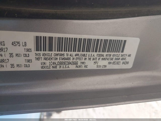 Jeep Compass Sport 2014 1C4NJDBB9ED842666 Image 9