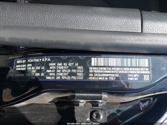 Продажа на аукционе авто 2019 Jeep Renegade Latitude Fwd, vin: ZACNJABB9KPK90160, номер лота: 45917874