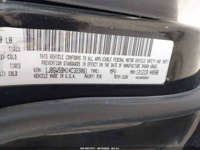Продажа на аукционе авто 2004 Jeep Grand Cherokee Limited, vin: 1J8GW58N14C323061, номер лота: 45917917