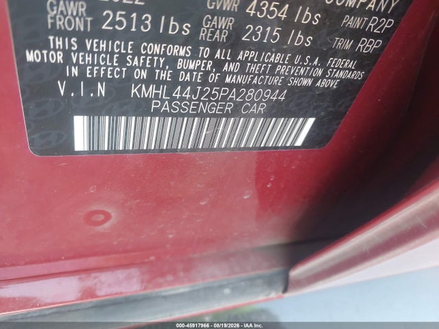 Aukcja sprzedaży 2023 Hyundai Sonata Sel Plus, vin: KMHL44J25PA280944, numer aukcji: 45917966
