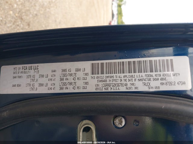 Продаж на аукціоні авто 2019 Ram 1500 Classic Tradesman  4x2 6'4 Box, vin: 1C6RR6FG2KS678140, номер лоту: 45918088