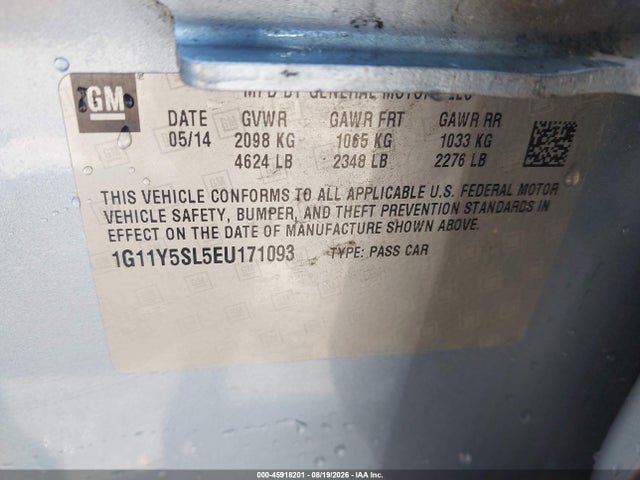 Продаж на аукціоні авто 2014 Chevrolet Impala 1ls, vin: 1G11Y5SL5EU171093, номер лоту: 45918201