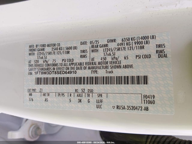 1FT8W3DT8SED64910 Ford F-350 Xl