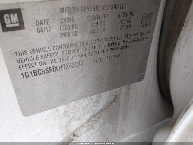 1G1BC5SMXH7243243 Chevrolet Cruze Ls Auto