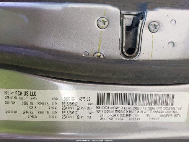 Aukcja sprzedaży 2016 Jeep Patriot Latitude, vin: 1C4NJRFB1GD613893, numer aukcji: 45918520