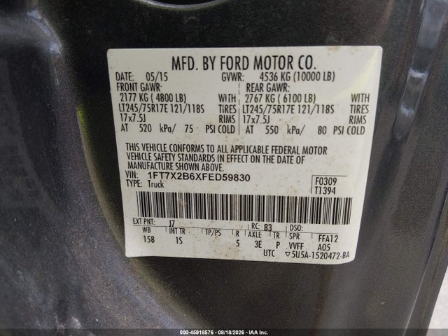 Ford F-250 Xl 2015 1FT7X2B6XFED59830 Image 9