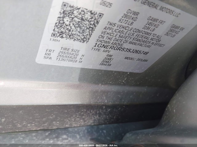 Aukcja sprzedaży 2025 Chevrolet Traverse Fwd Lt, vin: 1GNERGRS3SJ265749, numer aukcji: 45918609