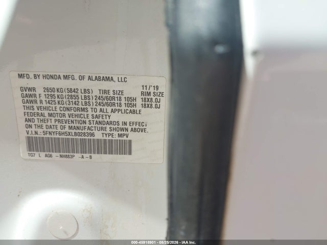 Honda Pilot Awd Ex-l 2020 5FNYF6H5XLB028396 Image 9