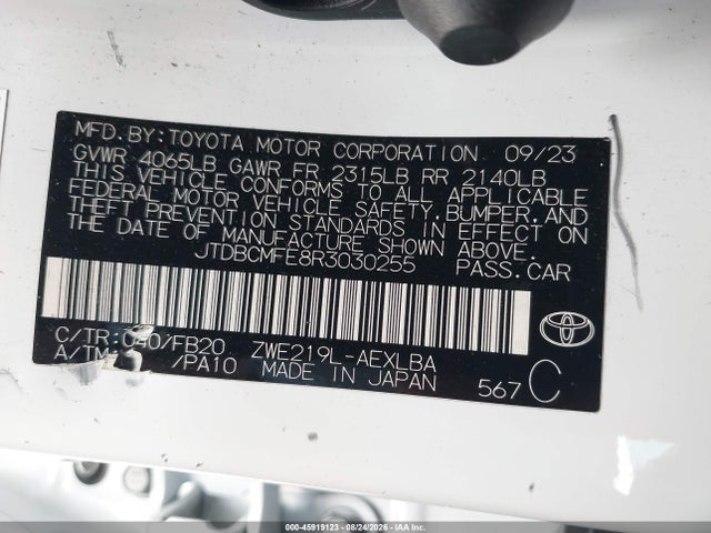 Toyota Corolla Hybrid Le 2024 JTDBCMFE8R3030255 Image 9