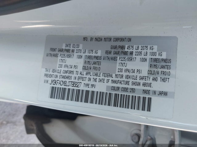 JM3KFACM8L0796827 Mazda Cx-5 Touring