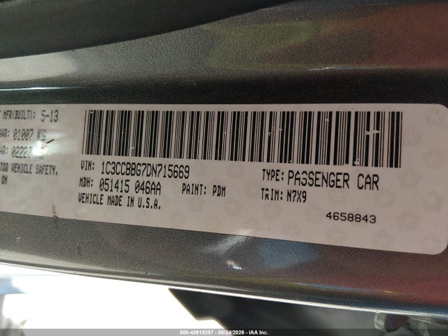 Aukcja sprzedaży 2013 Chrysler 200 Touring, vin: 1C3CCBBG7DN715669, numer aukcji: 45919297