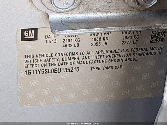 Chevrolet Impala 1ls 2014 1G11Y5SL0EU135215 Image 9