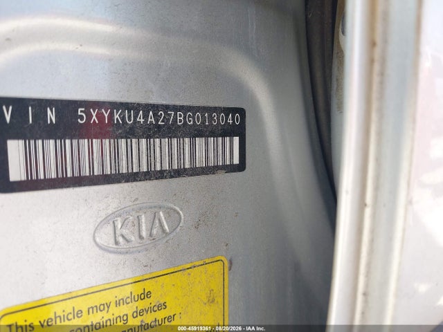 2011 Kia Sorento Ex V6 მანქანა იყიდება აუქციონზე, vin: 5XYKU4A27BG013040, აუქციონის ნომერი: 45919361