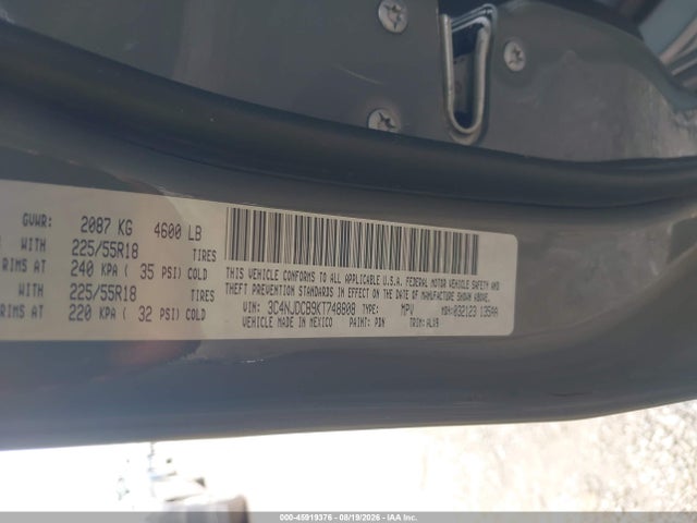 Продажа на аукционе авто 2019 Jeep Compass Limited 4x4, vin: 3C4NJDCB9KT748808, номер лота: 45919376
