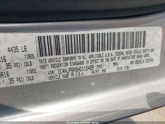 Aukcja sprzedaży 2017 Jeep Patriot Sport, vin: 1C4NJPBA9HD115489, numer aukcji: 45919386