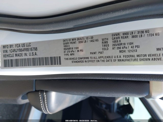 1C4RJYB64R8516798 Jeep Grand Cherokee 4xe