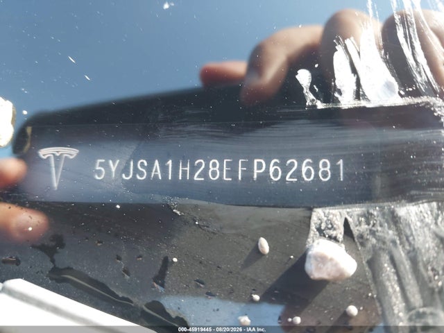 2014 Tesla Model S P85d მანქანა იყიდება აუქციონზე, vin: 5YJSA1H28EFP62681, აუქციონის ნომერი: 45919445