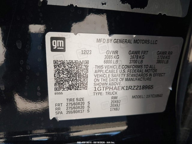 1GTPHAEK1RZ218965 GMC Sierra 1500 2wd Short Box Pro