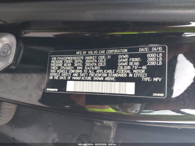 Продаж на аукціоні авто 2016 Volvo Xc90 T6 First Edition, vin: YV4A22PN0G1003378, номер лоту: 45919534