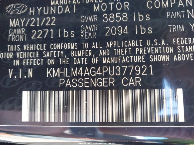 Продаж на аукціоні авто 2023 Hyundai Elantra Sel, vin: KMHLM4AG4PU377921, номер лоту: 45919602