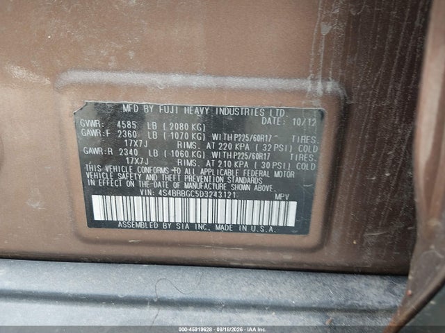 Продаж на аукціоні авто 2013 Subaru Outback 2.5i Premium, vin: 4S4BRBGC5D3243121, номер лоту: 45919628